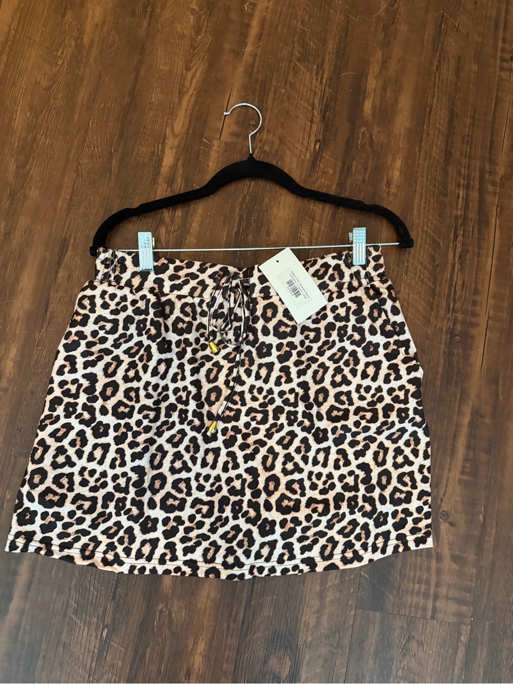 Leopard Print Drawstring skort - Brown/Black